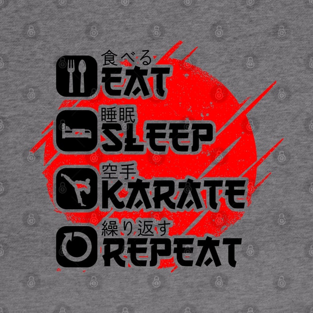 Karate Martial Arts Japanese Sun Eat Sleep Karate by auviba-design